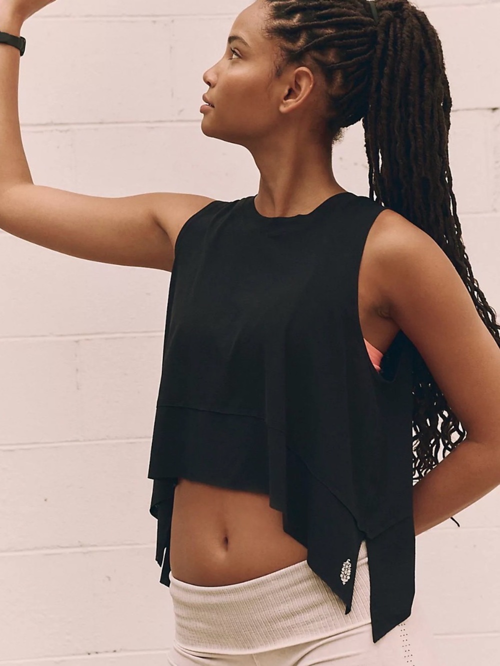 Free People Black Tempo UV Protection Tank